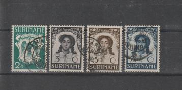 Suriname 1938. NVPH 183 t/m 186, Gestempeld. beschikbaar voor biedingen