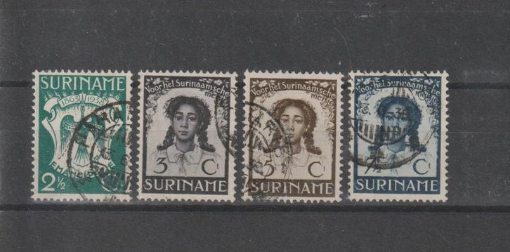 Suriname 1938. NVPH 183 t/m 186, Gestempeld., Postzegels en Munten, Postzegels | Suriname, Gestempeld, Verzenden