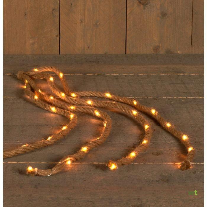 Sfeervolle jute touw verlichting - 4 stuks, Huis en Inrichting, Lampen | Hanglampen, Nieuw, Minder dan 50 cm, Ophalen of Verzenden