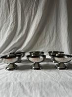 Vintage Franse RVS ijscoupes inox bistro coupes set van 6, Ophalen, Overige materialen, Overige stijlen, Overige typen