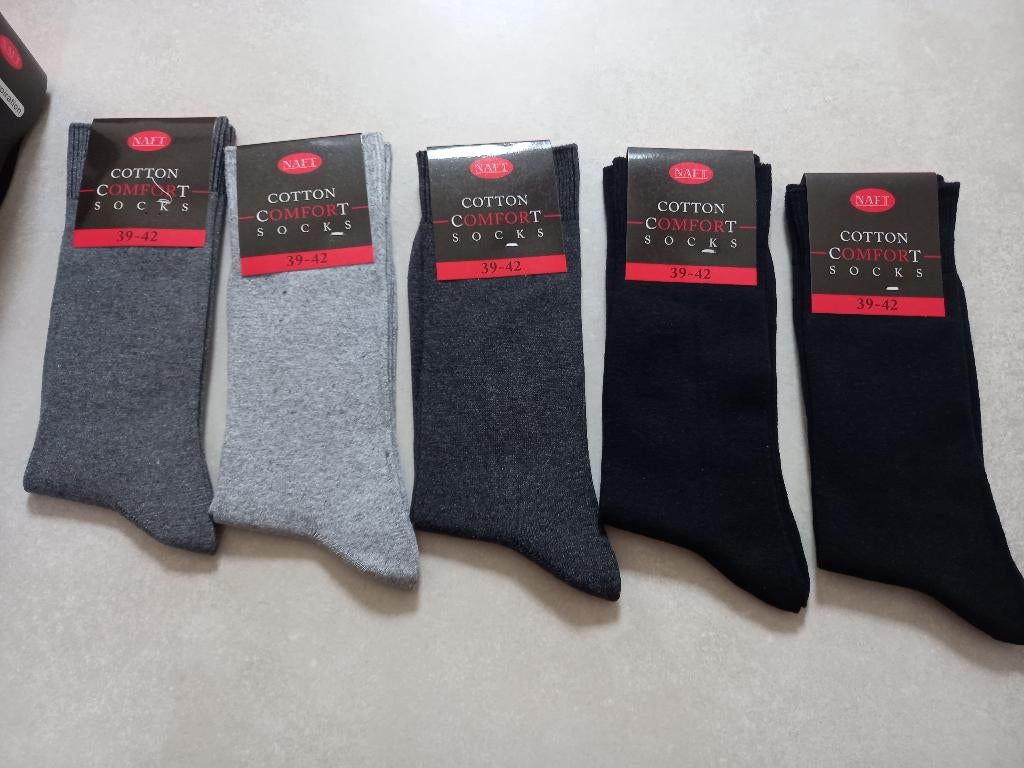 Nieuw! Cotton comfort sokken zwart, grijs maat 39/42, Sokken en Kniesokken, Overige kleuren, Nieuw, Ophalen of Verzenden