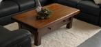 Massief eiken salontafel met 2 laden - 140x70, Ophalen, Gebruikt, 100 tot 150 cm, Eikenhout
