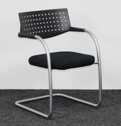 Vergaderstoelen Vitra Slede, Huis en Inrichting, Stoelen, Gebruikt, Vijf, Zes of meer stoelen, Metaal, Stof, Zwart, Ophalen of Verzenden