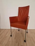 Verrijdbare (eetkamer)stoel van echt leder, Huis en Inrichting, Stoelen, Ophalen, Zo goed als nieuw, Eén