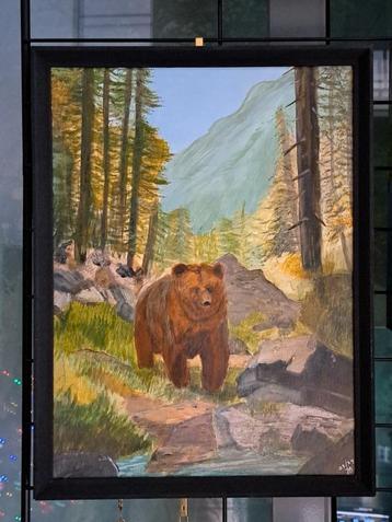 Schilderij Bruine Beer - Forest bear beschikbaar voor biedingen