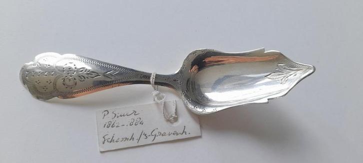 Antiek, zilveren suikerschepje, Antiek en Kunst, Antiek | Goud en Zilver, Zilver, Verzenden