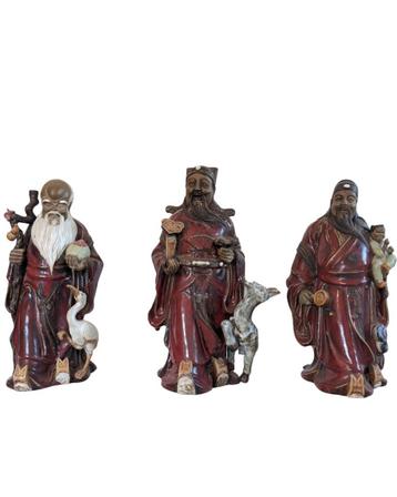 Antieke Chinese beelden – Fu, Lu, Shou – ca. 1900–1940 beschikbaar voor biedingen