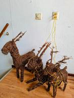 3 rieten hertjes met verlichting, Diversen, Kerst, Ophalen, Zo goed als nieuw