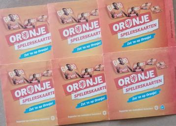 Oranje spelerskaarten 6 dichte pakjes  beschikbaar voor biedingen
