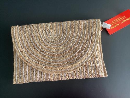 Schoudertas/clutch van stro uit Spanje, Sieraden, Tassen en Uiterlijk, Tassen | Schoudertassen, Nieuw, Overige merken, Beige, Ophalen