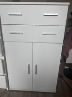 Witte ladekast met deuren, Kunststof, Gebruikt, 100 tot 150 cm, Met lade(s)