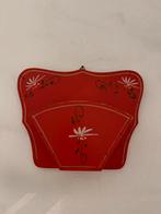 Vintage Houten koffiefilter houder met Bloemmotief, Ophalen of Verzenden