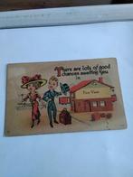 MAN EN VROUW BIJ TREINSTATION, Ophalen of Verzenden, Voor 1920, Overige thema's