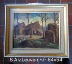 Schilderij. A. v. Leuven 64x54, Antiek en Kunst, Ophalen