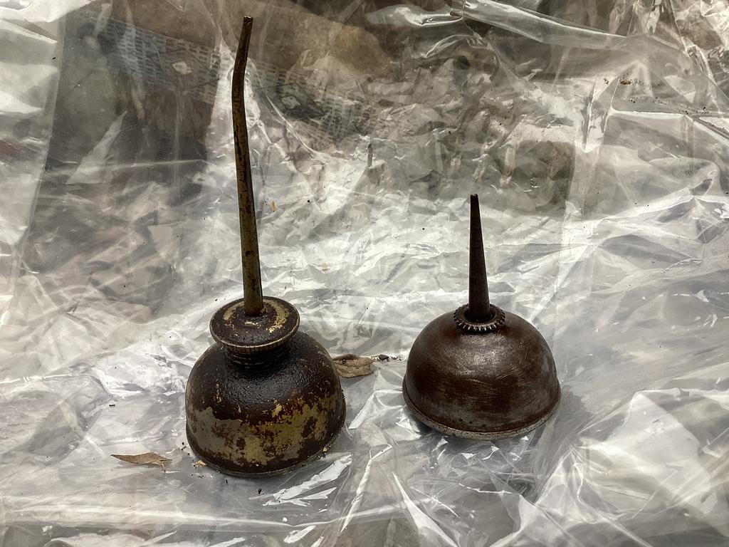 Oude olie spuiten., Antiek en Kunst, Antiek | Gereedschap en Instrumenten, Ophalen of Verzenden