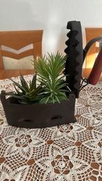 Vintage, straakijzer, Tuin en Terras, Bloembakken en Plantenbakken, Minder dan 30 cm, Rond, Ophalen of Verzenden, Zo goed als nieuw