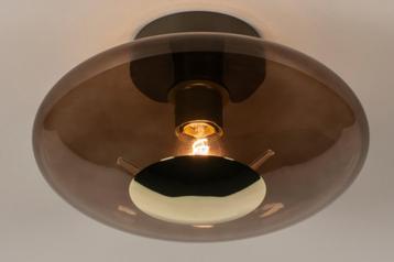 plafondlamp glas bruin of rookglas bed keuken tafel lamp beschikbaar voor biedingen