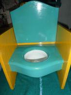 authentiek turquoise / gele houten plaspotje, Ophalen, Gebruikt, Overige typen, Overige merken