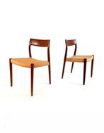 2x vintage eetkamerstoel No. 77, Niels Otto Møller ‘70, Huis en Inrichting, Stoelen, Twee, Hout, Ophalen of Verzenden, Zo goed als nieuw