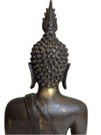 Antiek vuurverguld bronzen Boeddhabeeld – Thailand ca. 1700, Ophalen of Verzenden, Brons