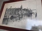 Litho plaat delfhaven, Antiek en Kunst, Kunst | Litho's en Zeefdrukken, Ophalen of Verzenden