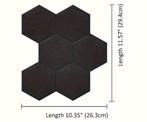 3D tegelstickers hexagon mat zwart 2mm dik, Ophalen of Verzenden, Nieuw