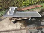 RVS dubbele hoek spoelbak werkblad los element / werktafel, Ophalen, Gebruikt, 200 cm of meer, Minder dan 100 cm