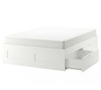 IKEA brimnes bed 140 x 200, Ophalen, Gebruikt, Wit, Tweepersoons