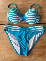 Bikini Streep Turqoise blauw wit  maat 40D zgan, Kleding | Dames, Badmode en Zwemkleding, Ophalen of Verzenden, Zo goed als nieuw