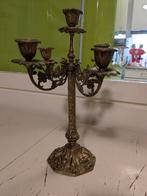 Art Nouveau Bronzen Kandelaar met 5 Kaarsenhouders, Antiek en Kunst, Ophalen of Verzenden, Koper of Brons