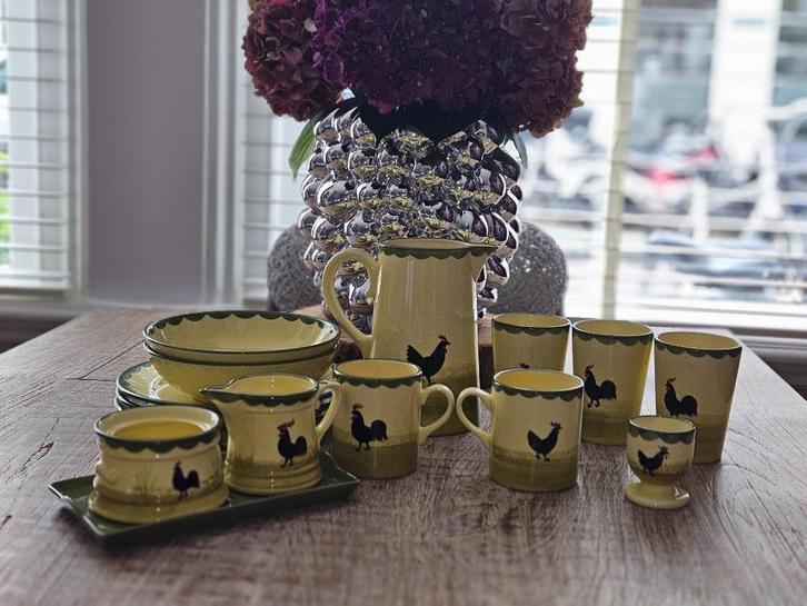 Vintage Zeller kip en haan servies, Antiek en Kunst, Antiek | Keramiek en Aardewerk, Ophalen of Verzenden
