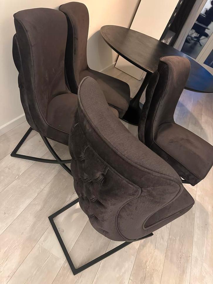 Luxe Eetkamerstoel Captain - Antraciet, Huis en Inrichting, Stoelen, Zo goed als nieuw, Vijf, Zes of meer stoelen, Stof, Overige kleuren