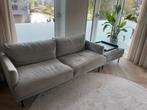 Goossens Luxor 3-zits bank + hocker (Zo goed als nieuw), 125 cm of meer, Ophalen of Verzenden, Zo goed als nieuw, Stof