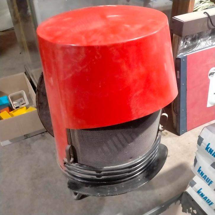 Rode vrijstaande kachel, Tasso, Hof & Windlinge, Huis en Inrichting, Kachels, Gebruikt, Vrijstaand, Houtkachel, Hout, Ophalen