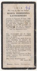 Maria H. Lathouwers 1890 Venray + 1936 Nijmegen, 45 jaar, Verzenden, Bidprentje