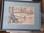 Ets Frans IJserinkhuijsen Vijver Waterland 1948 (1892-1959)., Antiek en Kunst, Kunst | Etsen en Gravures, Ophalen