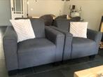 2x grijze fauteuil gemêleerde stof, Huis en Inrichting, Banken | Bankstellen, Ophalen, 75 tot 100 cm, Zo goed als nieuw, Minder dan 150 cm
