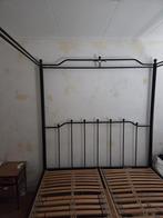 Stijlvol zwart metalen hemelbedframe, Gebruikt, Zwart, Tweepersoons, Ophalen of Verzenden