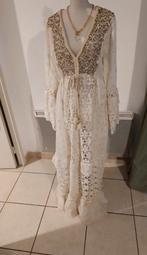 Vintage Bohemian dress, Maat 38/40 (M), Beige, Ophalen of Verzenden, Onbekend