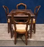 Antieke eettafel met 4 barok stoelen, Antiek en Kunst, Antiek | Meubels | Tafels, Ophalen