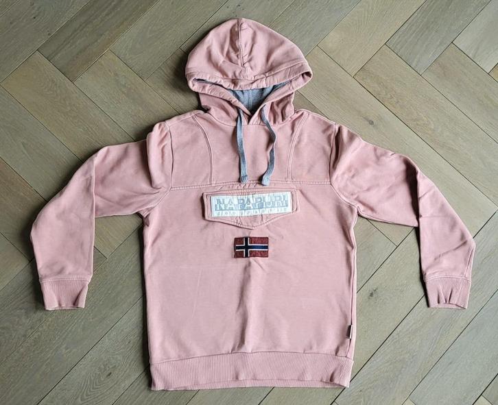 Napapijri sweater / hoodie – roze – maat XS (+/- 176), Kinderen en Baby's, Kinderkleding | Maat 176, Gebruikt, Meisje, Trui of Vest