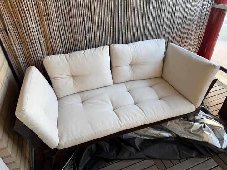 Balkonbankje, Tuin en Terras, Tuinsets en Loungesets, Gebruikt, Loungeset, Hout, 2 zitplaatsen, Bank, Ophalen