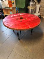 Industriële, authentieke kabelhaspel tafel diameter 86 cm, Huis en Inrichting, 50 tot 100 cm, Minder dan 50 cm, Industrieel, Rond