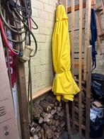 Knalgele parasol, Tuin en Terras, Parasols, Ophalen, Zo goed als nieuw