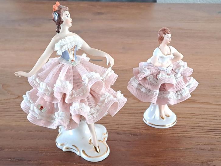 Dresden Ballerina porselein beeldjes, Antiek en Kunst, Antiek | Porselein, Ophalen of Verzenden