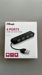 Trust Vecco | 4 Poorts Hub | USB 2.0 | Mini | Zwart, Computers en Software, USB Sticks, Nieuw, Ophalen of Verzenden, Trust