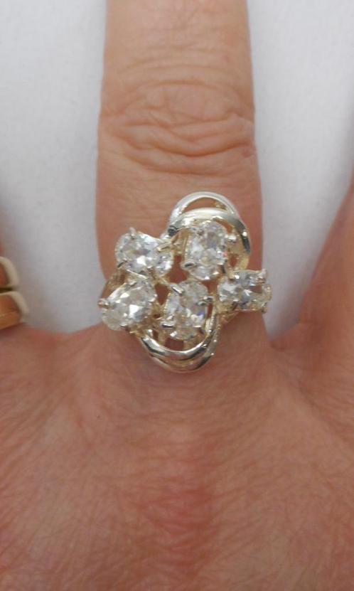 zilveren prachtige ring met heldere stenen maat 16.5 nr.785, Sieraden, Tassen en Uiterlijk, Ringen, Zo goed als nieuw, Dame, Kleiner dan 17