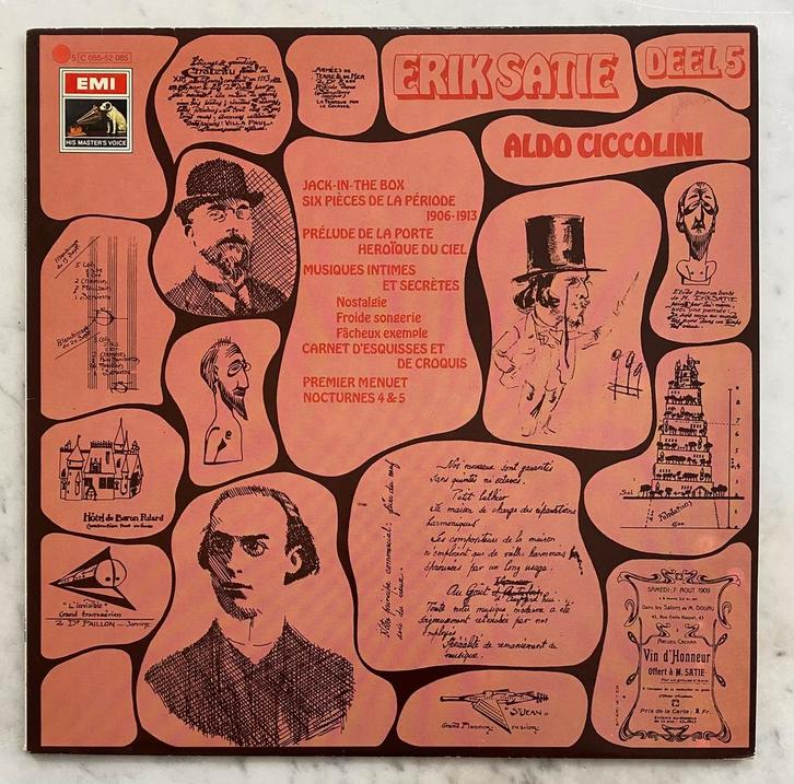 Pianowerken van ERIK SATIE - 5 ( LP 1974 NL ), Cd's en Dvd's, Vinyl | Klassiek, Gebruikt, Modernisme tot heden, Kamermuziek, 12 inch