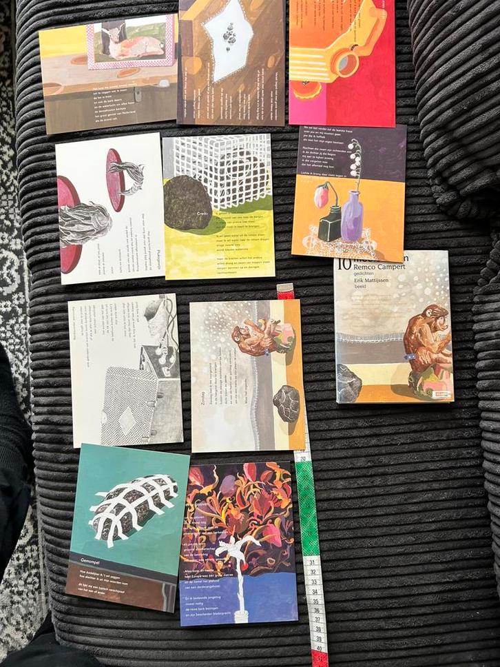 10 Kaarten Erik Mattijssen en gedicht Remco Campert, Verzamelen, Ansichtkaarten | Themakaarten, Ongelopen, Ophalen of Verzenden