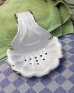 oud emaille zeepbakje/ wit email zeephouder met beugel, Ophalen of Verzenden